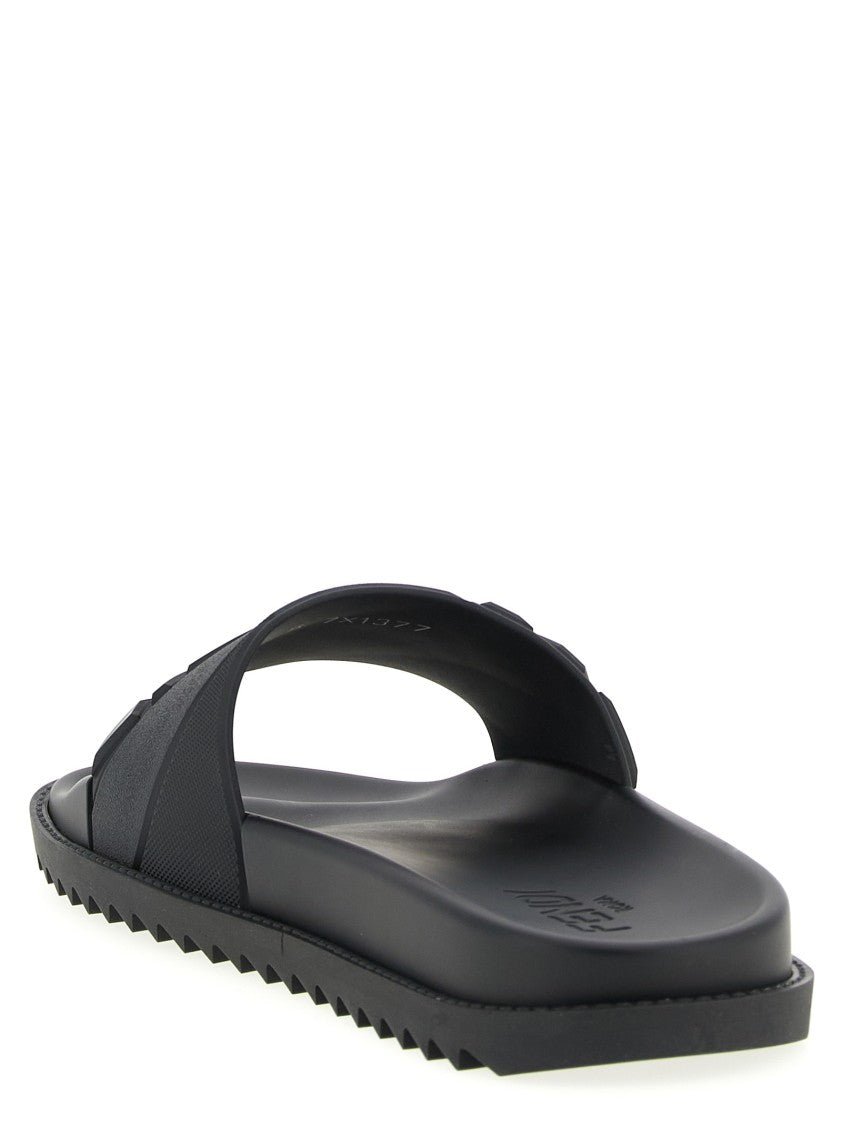 Fendi Logo Band Slides