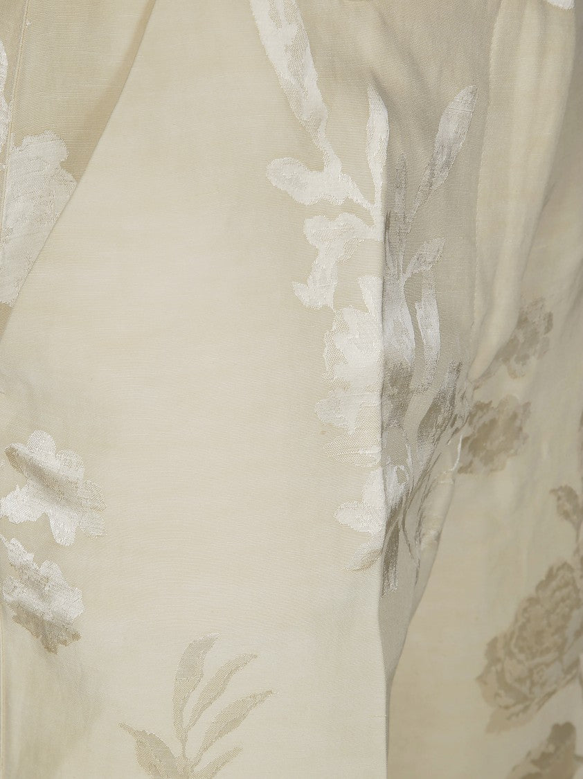 Parosh Straight-Leg Trousers With Delicate Floral Pattern