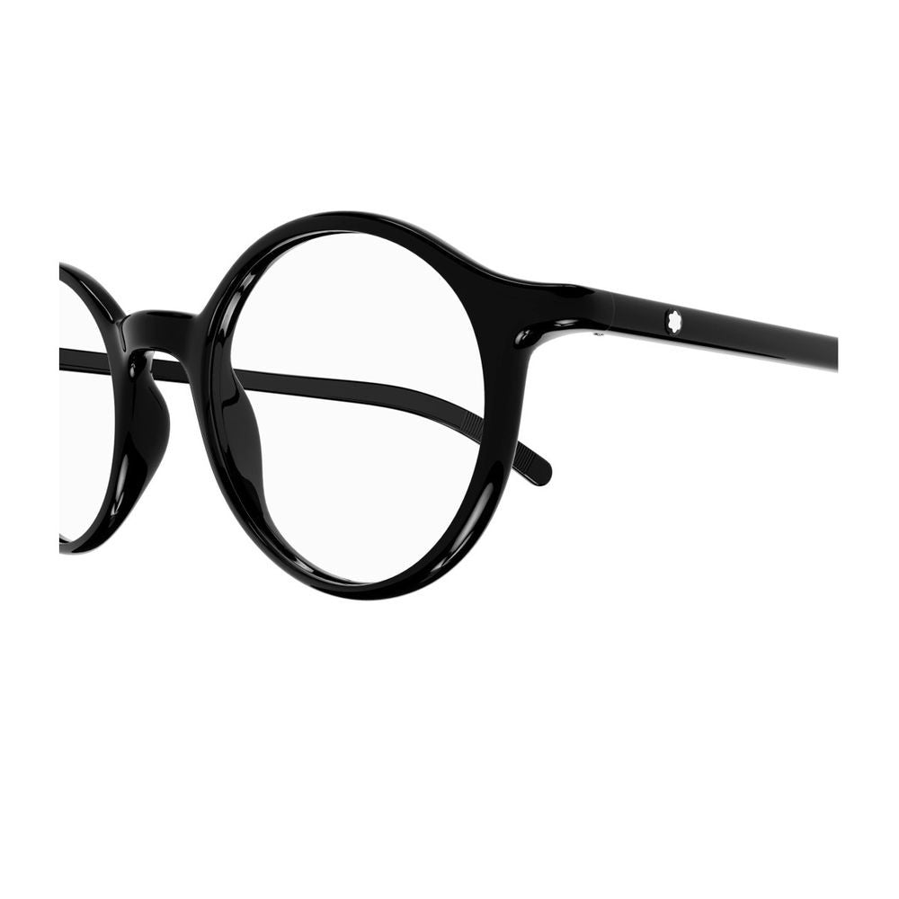 Montblanc Mb0350o Linea Snowcap Round Frame Black Acetate Sunglasses
