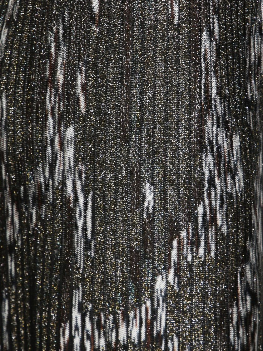 Missoni Pleated Long Skirt With Shimmering Texture And Dynamic Pattern