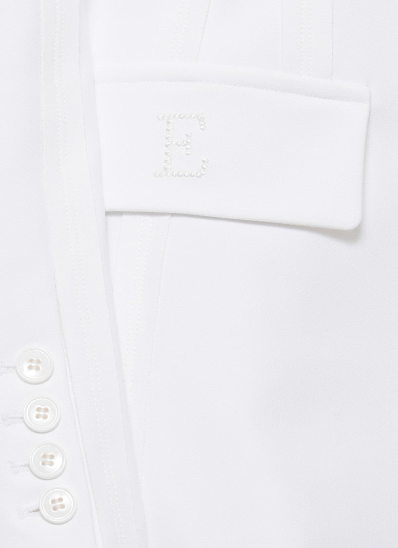Elisabetta Franchi Embroidered Logo Flap Blazer