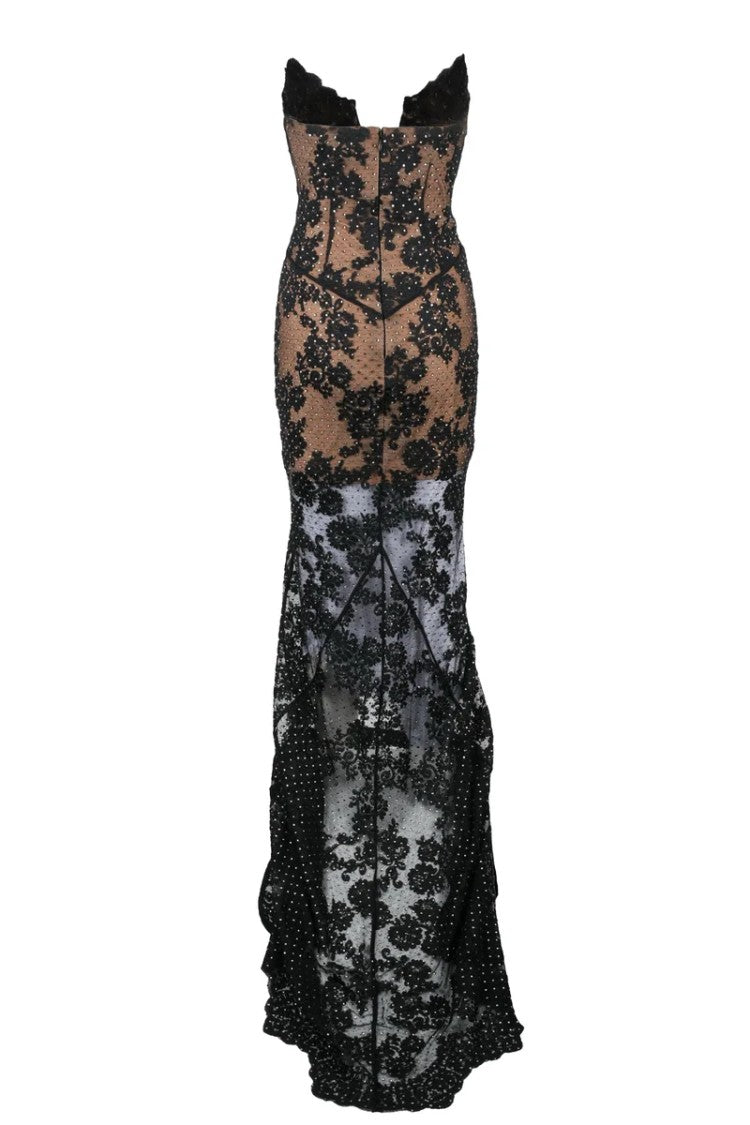 Self-Portrait Long Mermaid Sequin Dress - Black