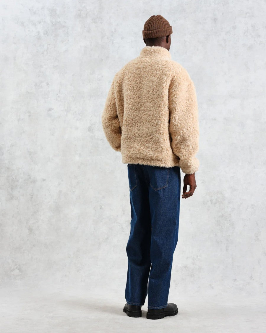 Wax London Recycled Sherpa Fabric Boxy-Fit Funnel Neck Jacket