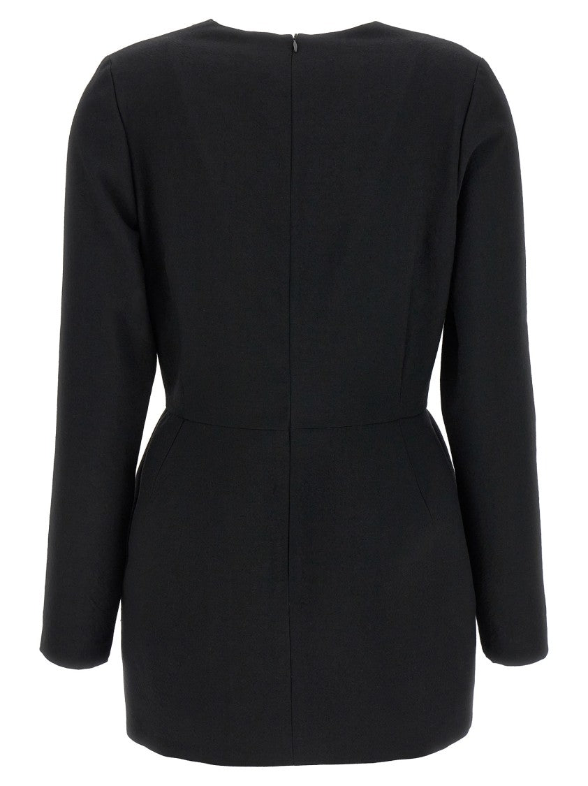 Magda Butrym Mini Wool Dress With 3D Floral Application