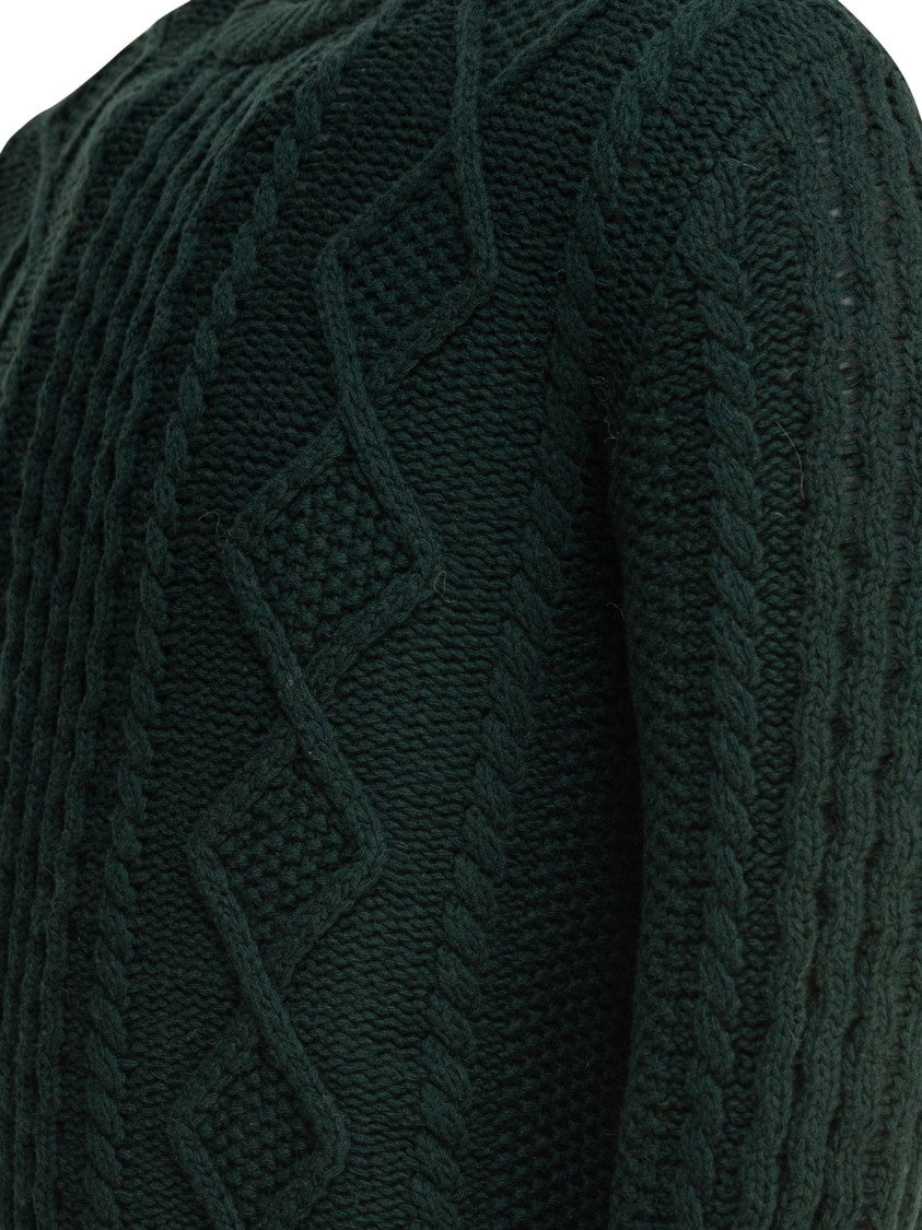 Rakki' Intricate Cable Knit Merino Wool Sweater