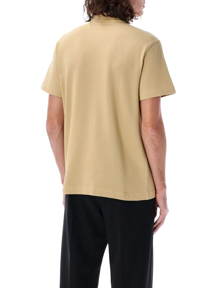 Burberry Embroidered Cotton Polo Shirt With Classic Collar