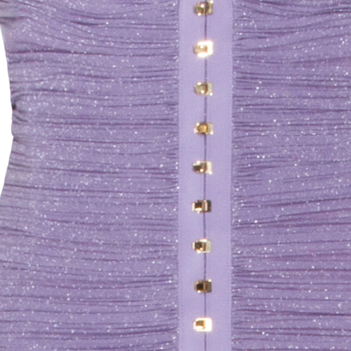Elisabetta Franchi High Halterneck Lilac Lamé Jersey Dress