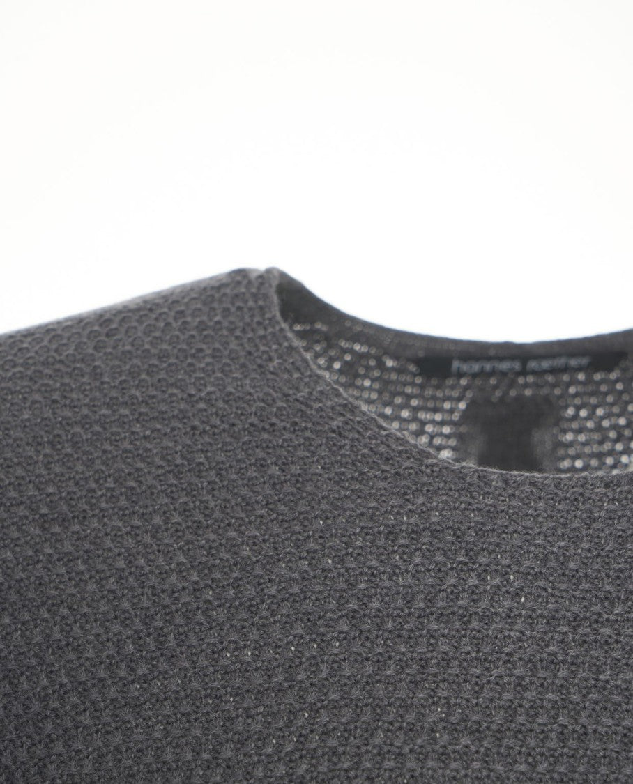 Hannes Roether Textured Knit Sweater With Classic Round Neckline