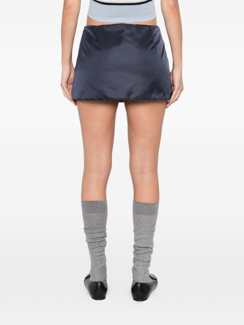 Miu Miu Black Technical Gazar Fleece Mini Skirt