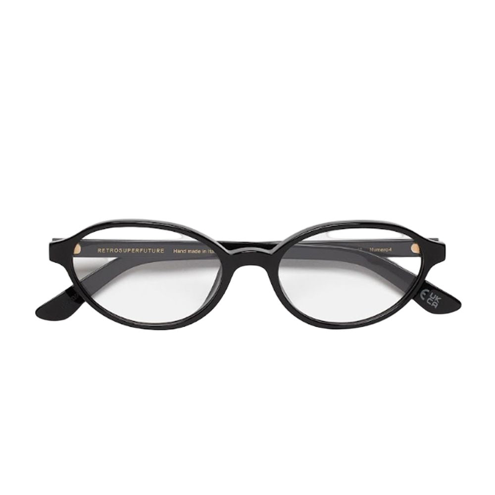 Retrosuperfuture Numero 04 Black Ultra-Thin Oval Eyeglasses