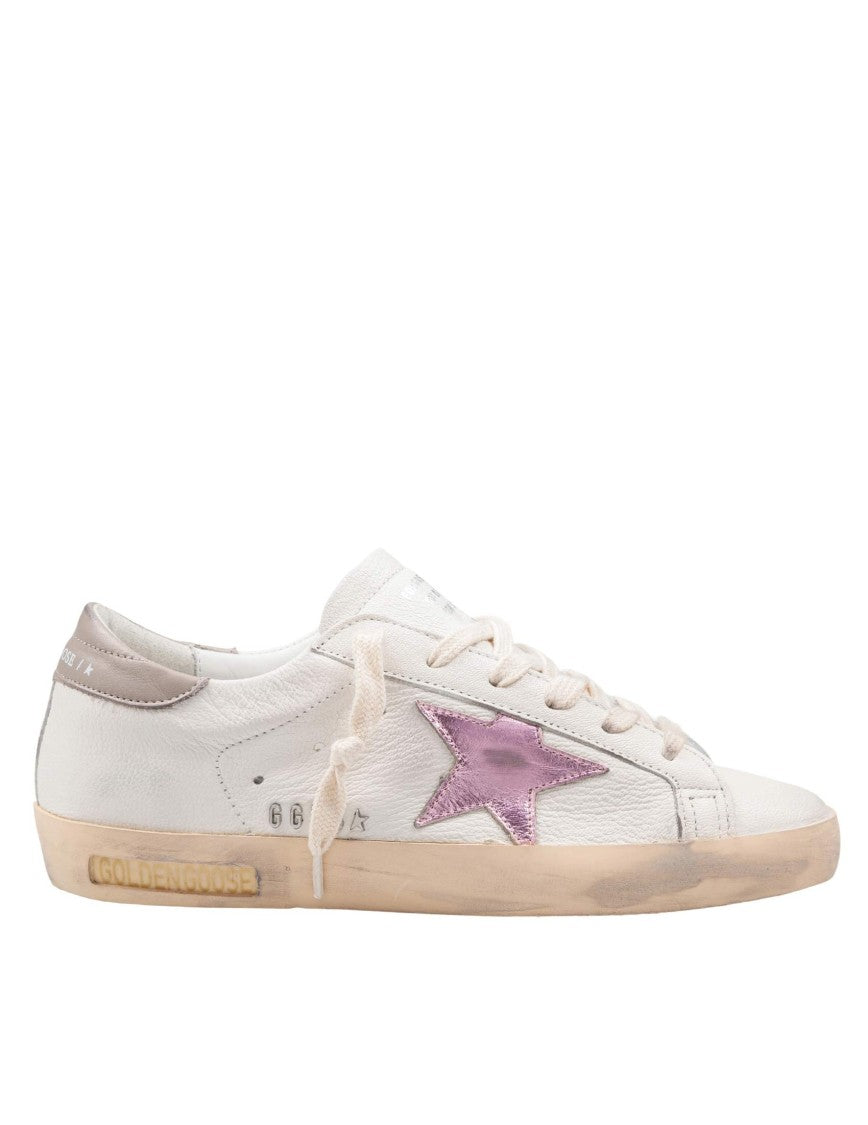 Golden Goose Super Star Nappa Leather Sneakers In White