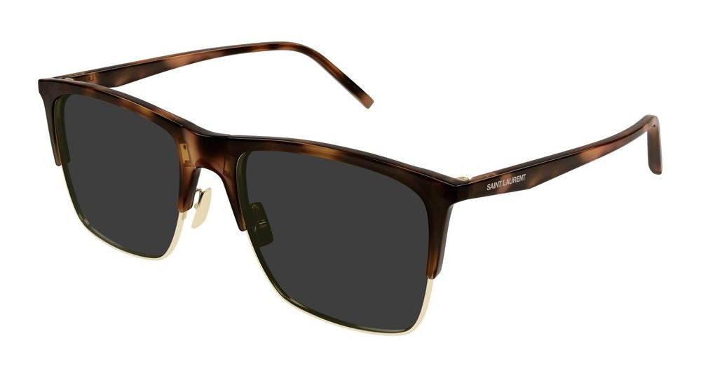 Saint Laurent Havana Dark Grey Lenses Bold Sunglasses