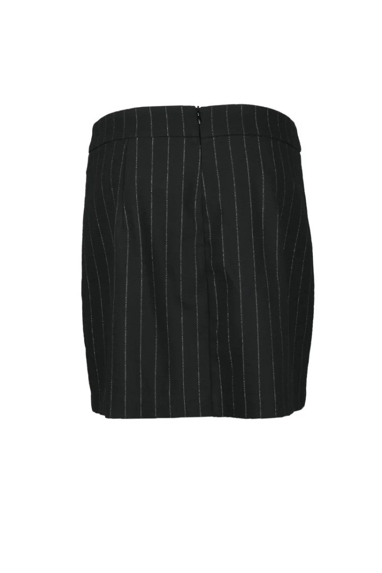 8Pm Black Pinstripe Viscose-Blend Mini Skirt