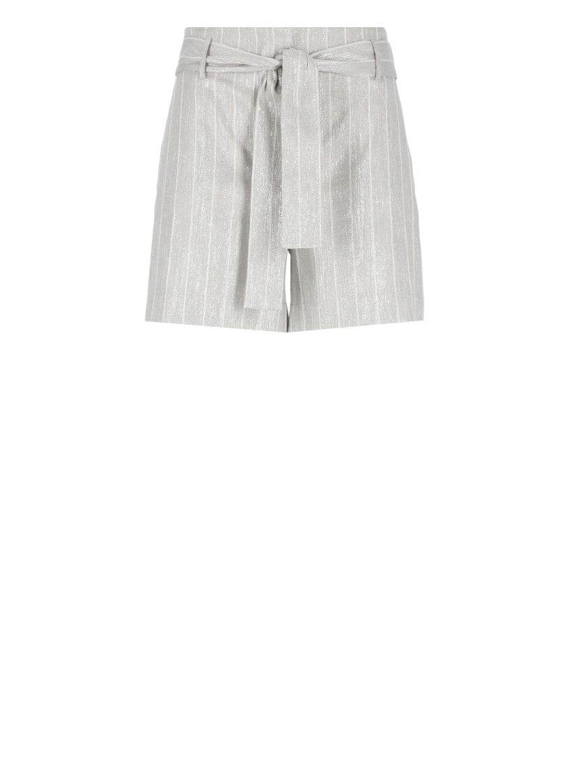 D. Exterior Silver Viscose Blend Bermuda Shorts