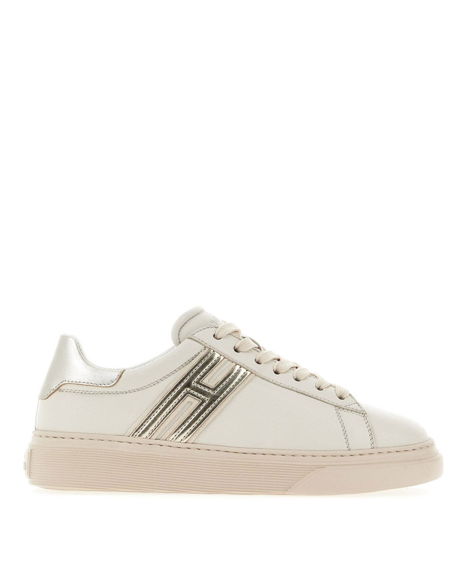 Hogan Light Beige Leather Low-Top Sneakers