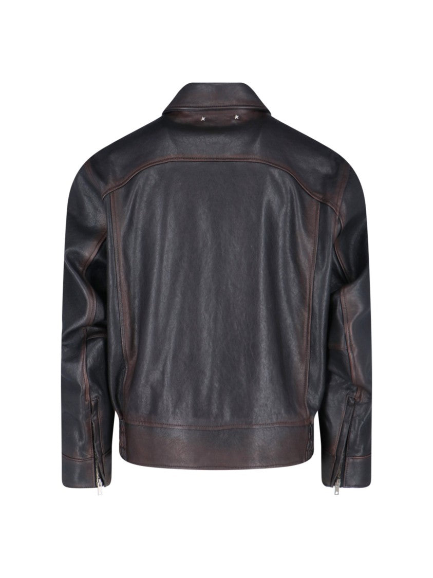 Golden Goose "Prince" Leather Jacket – Brown