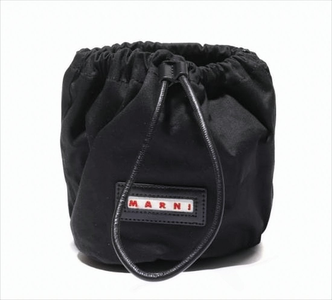 Marni Small Bucket Tote Bag With Faux Fur And Calf Leather Trim