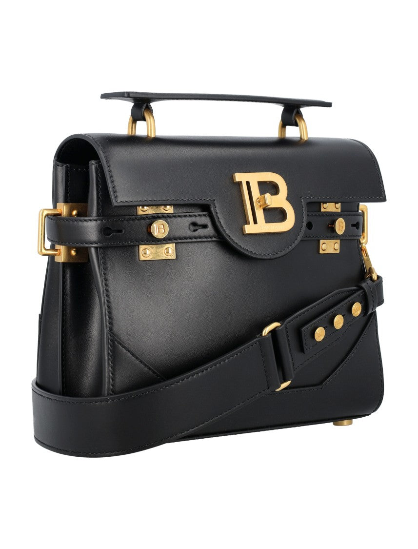 Balmain Bbuzz 23 Structured Black Leather Bbuzz 23 Handbag