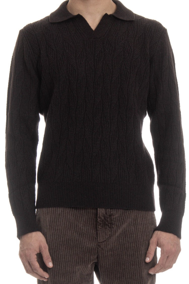 Drumohr Open Collar Lambswool Polo