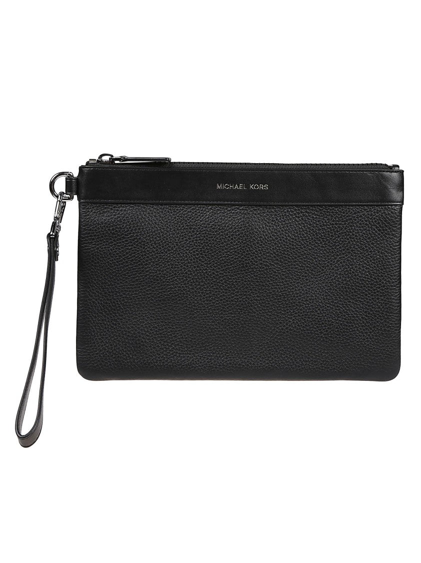 Michael Kors Textured Cow Leather Detachable Wrist Strap Travel Clutch