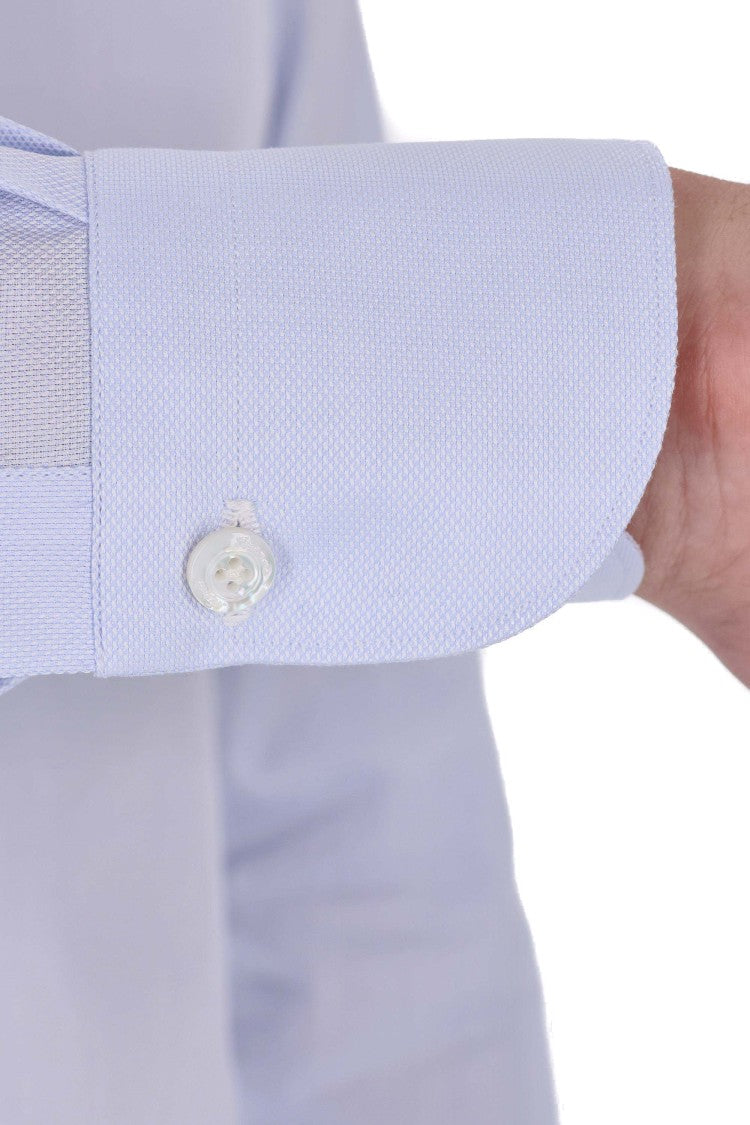 Finamore Traveller Tailored Shirt In Royal Oxford Linea Milano
