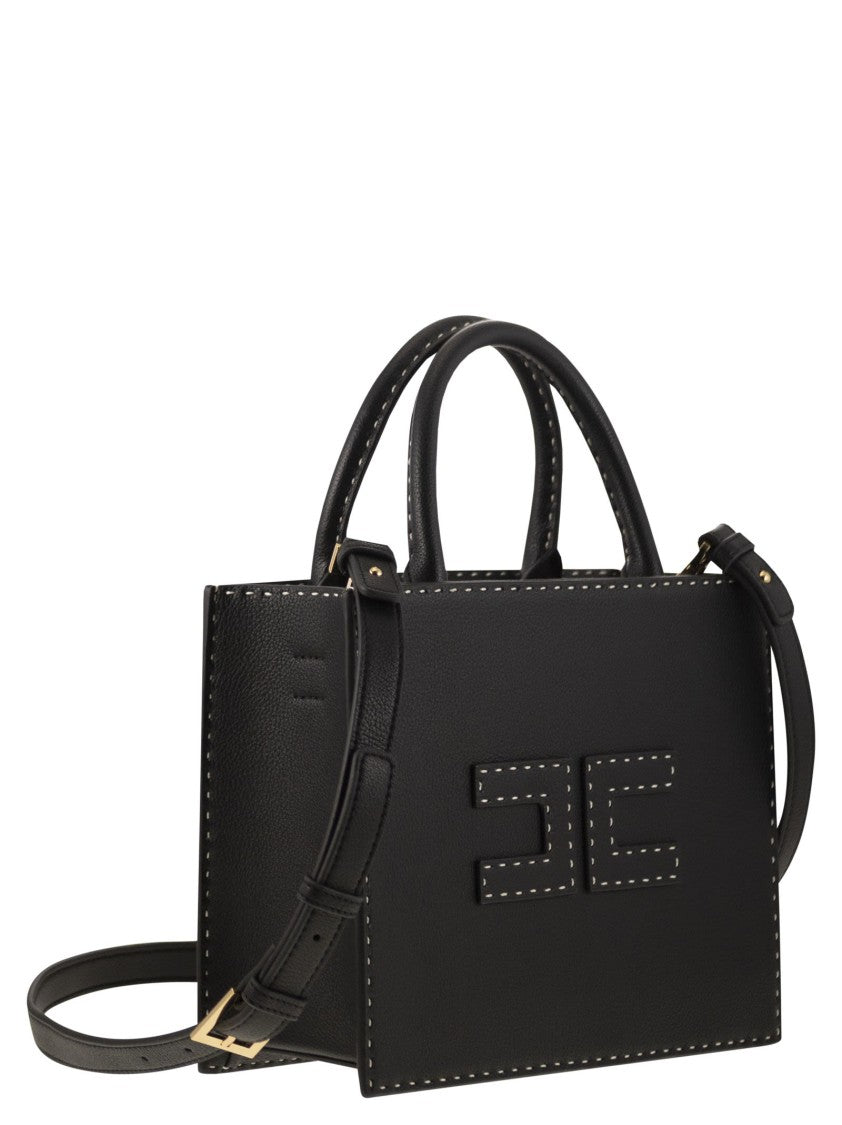 Elisabetta Franchi Small Tote With Contrast Stitching