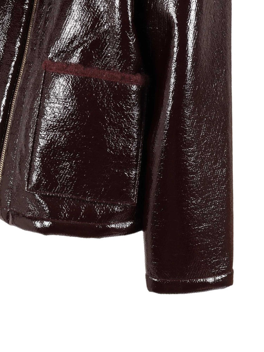 Lorena Antoniazzi Glossy Finish Jacket With High Collar