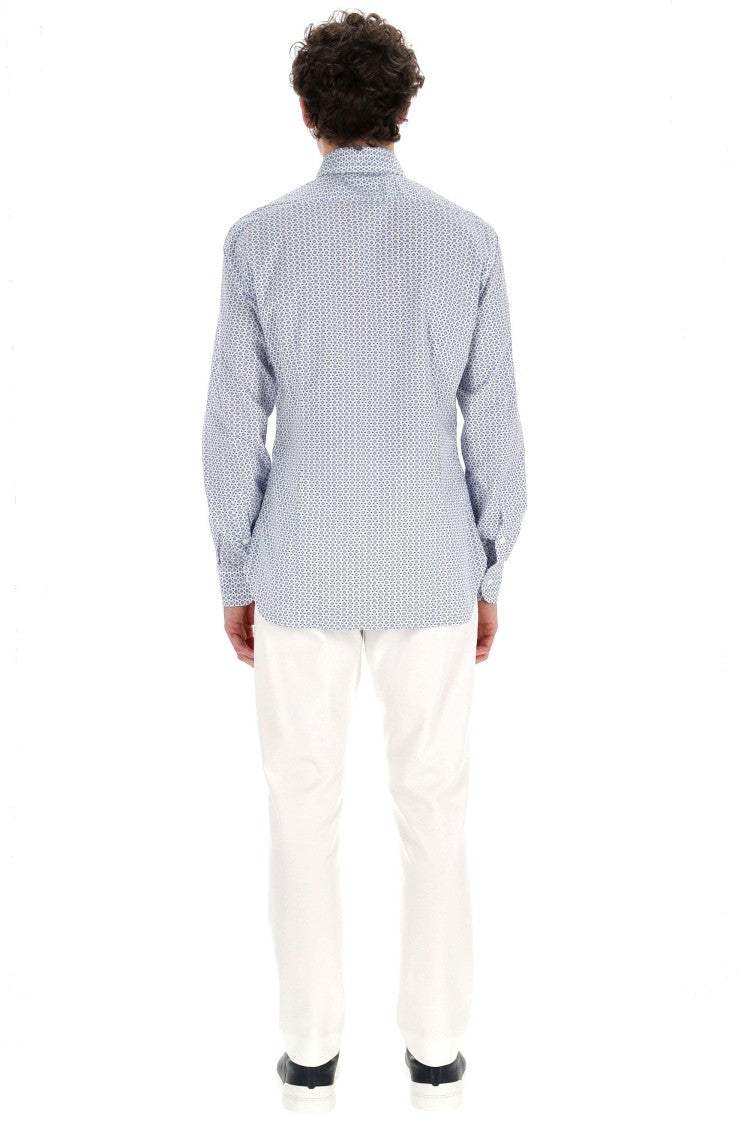 Barba Micro Pattern Cotton Shirt Line Dandylife