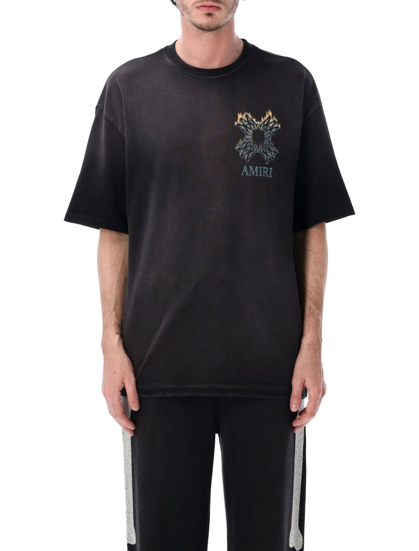 Amiri Flames Oversized Black Flame Graphic Tee