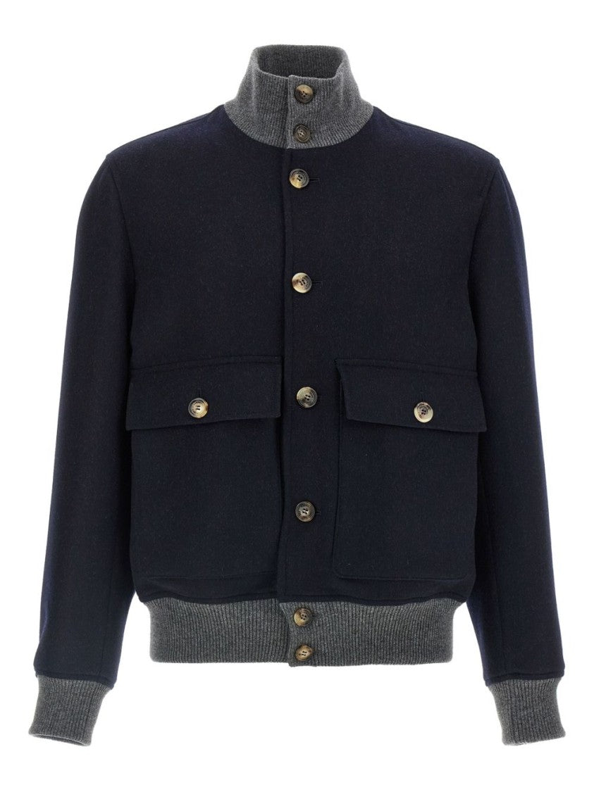 Brunello Cucinelli Classic Bomber Knit Sweater