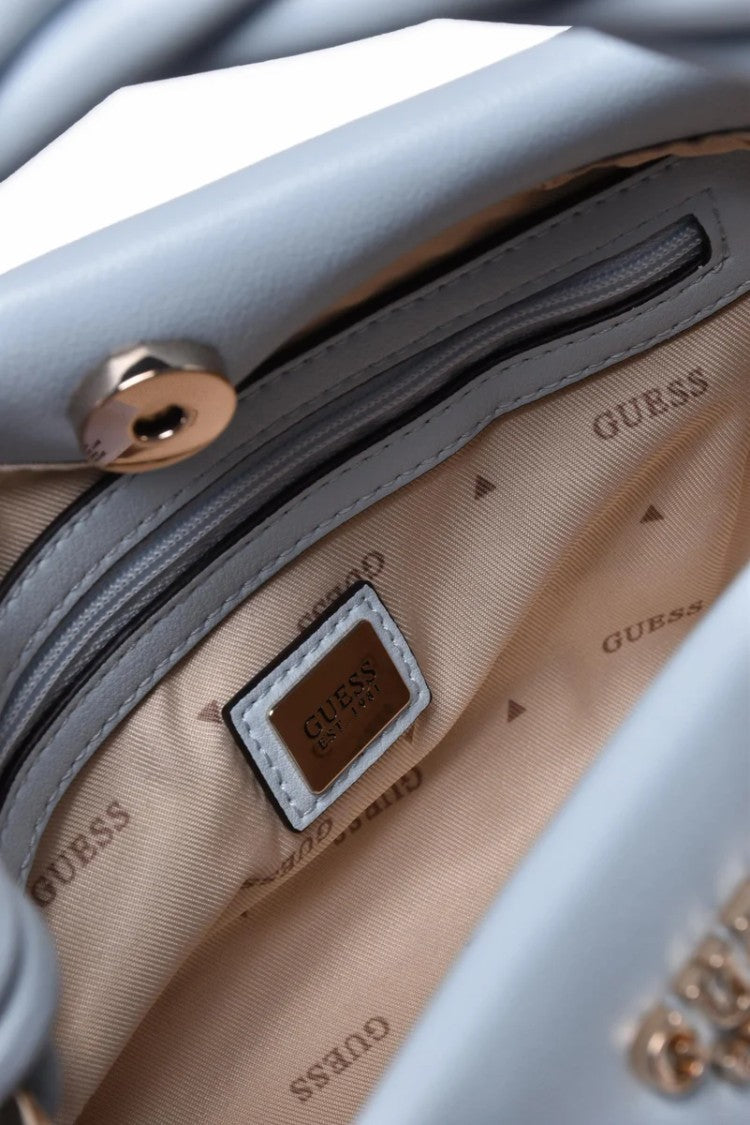 Guess Woven Handle Crossbody Bag - Light Blue