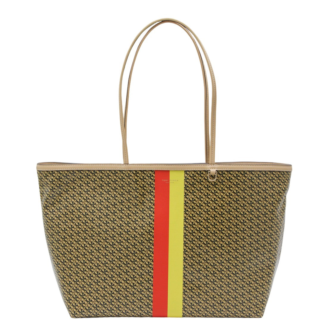 Tory Burch Structured Brown Handbag With Smooth Finish