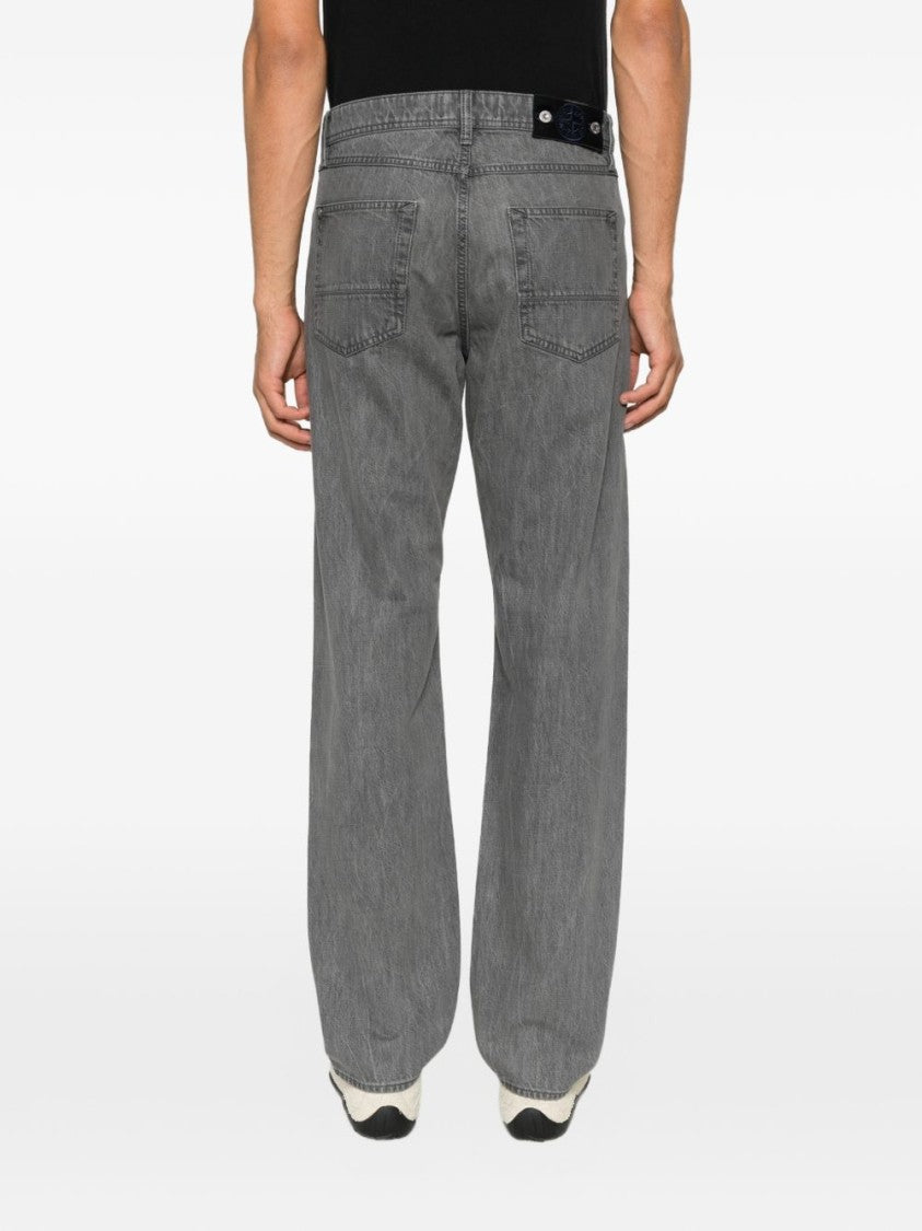 Stone Island Washed Grey Five-Pocket Straight-Leg Pants