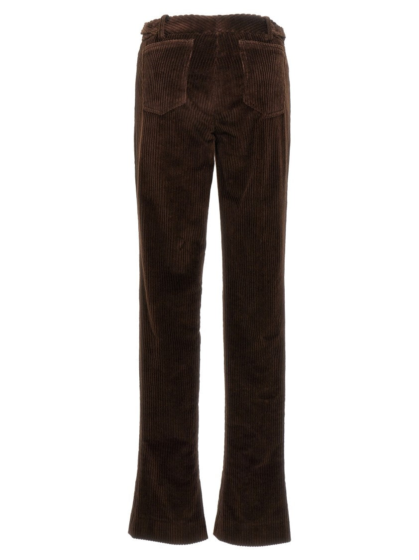 Dolce & Gabbana Bell-Bottom Corduroy Pants With Zip Closure