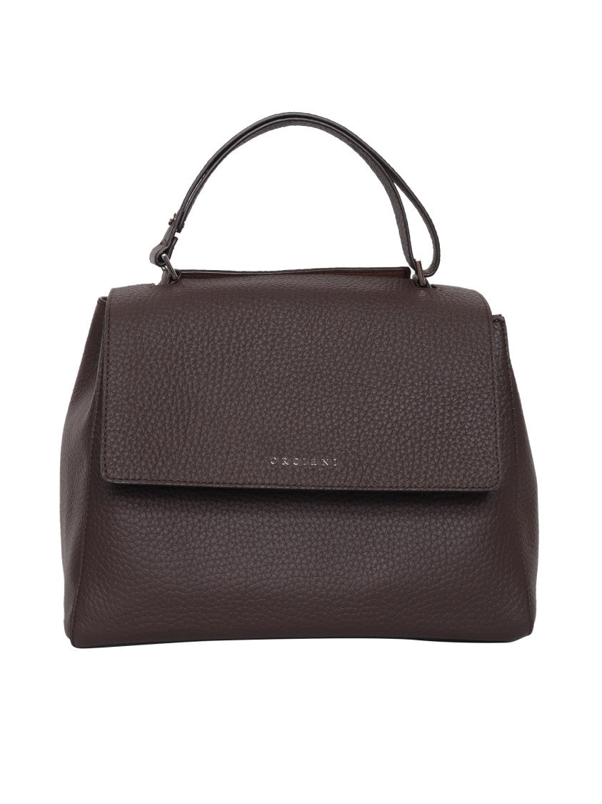 Claudio Orciani Structured Handbag In Smooth Calf Leather With Top Handle