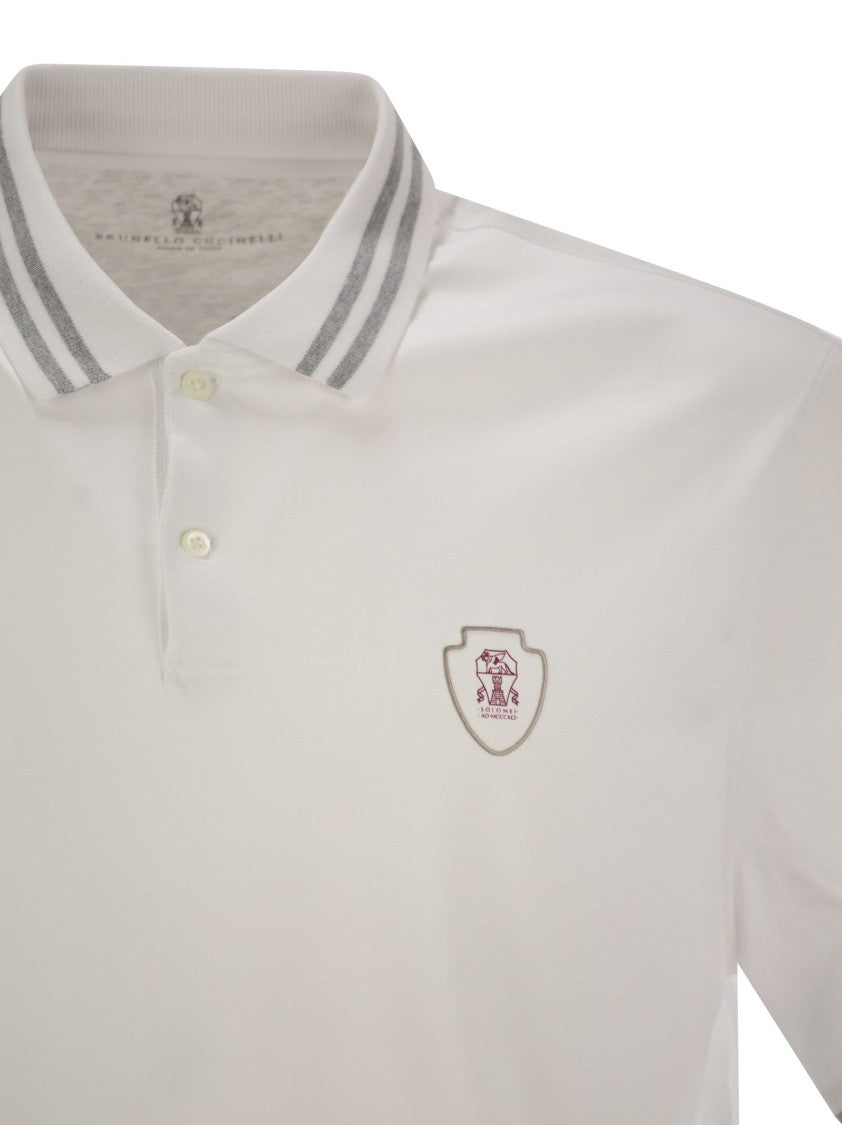 Brunello Cucinelli Cotton Polo Shirt With Printed Logo