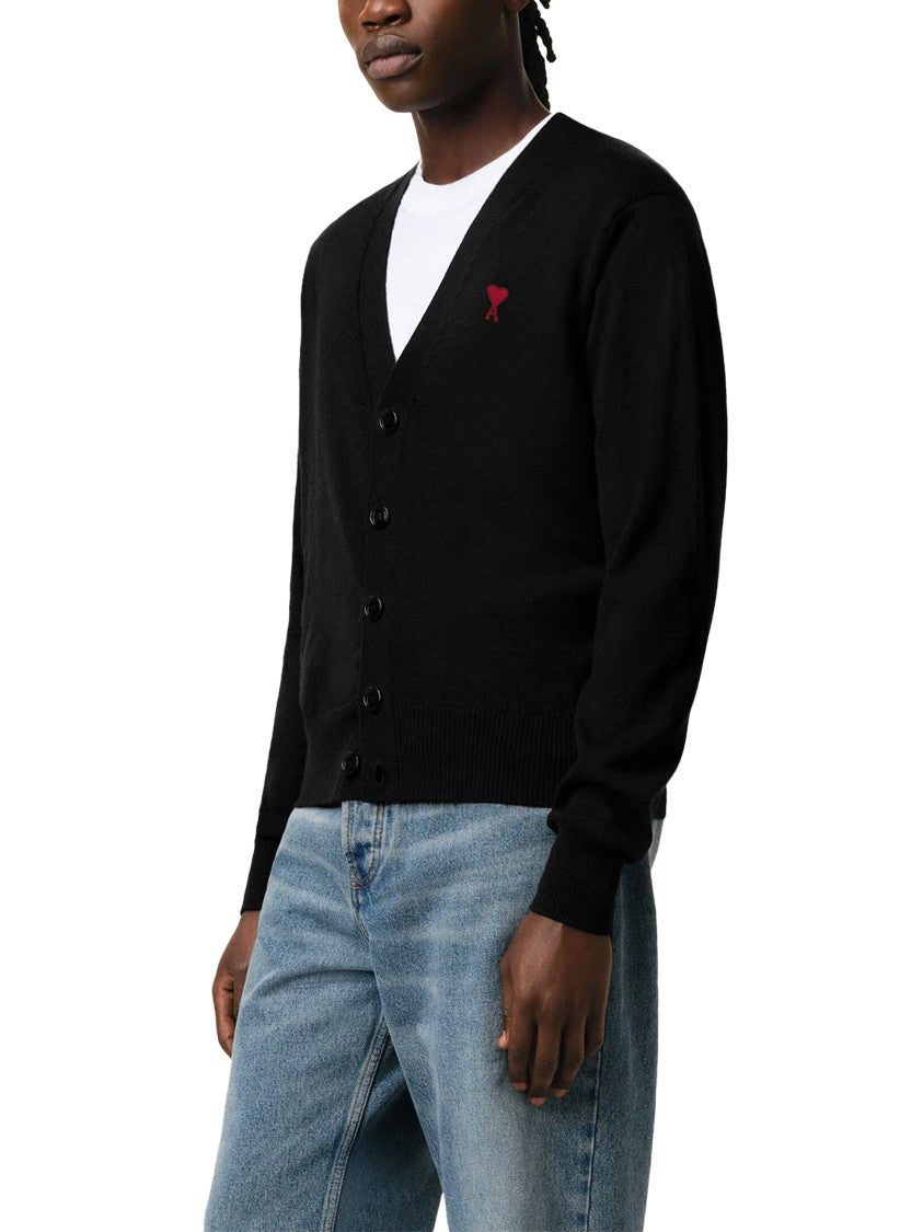 Ami Refined Merino Wool Sweater With Ribbed Details