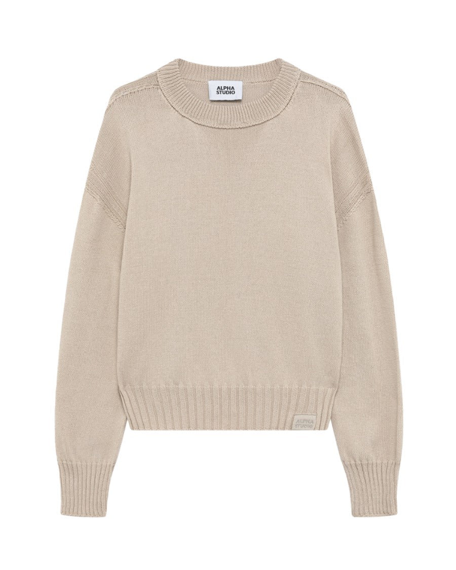 Alpha Studio Rope Crew Neck Sweater