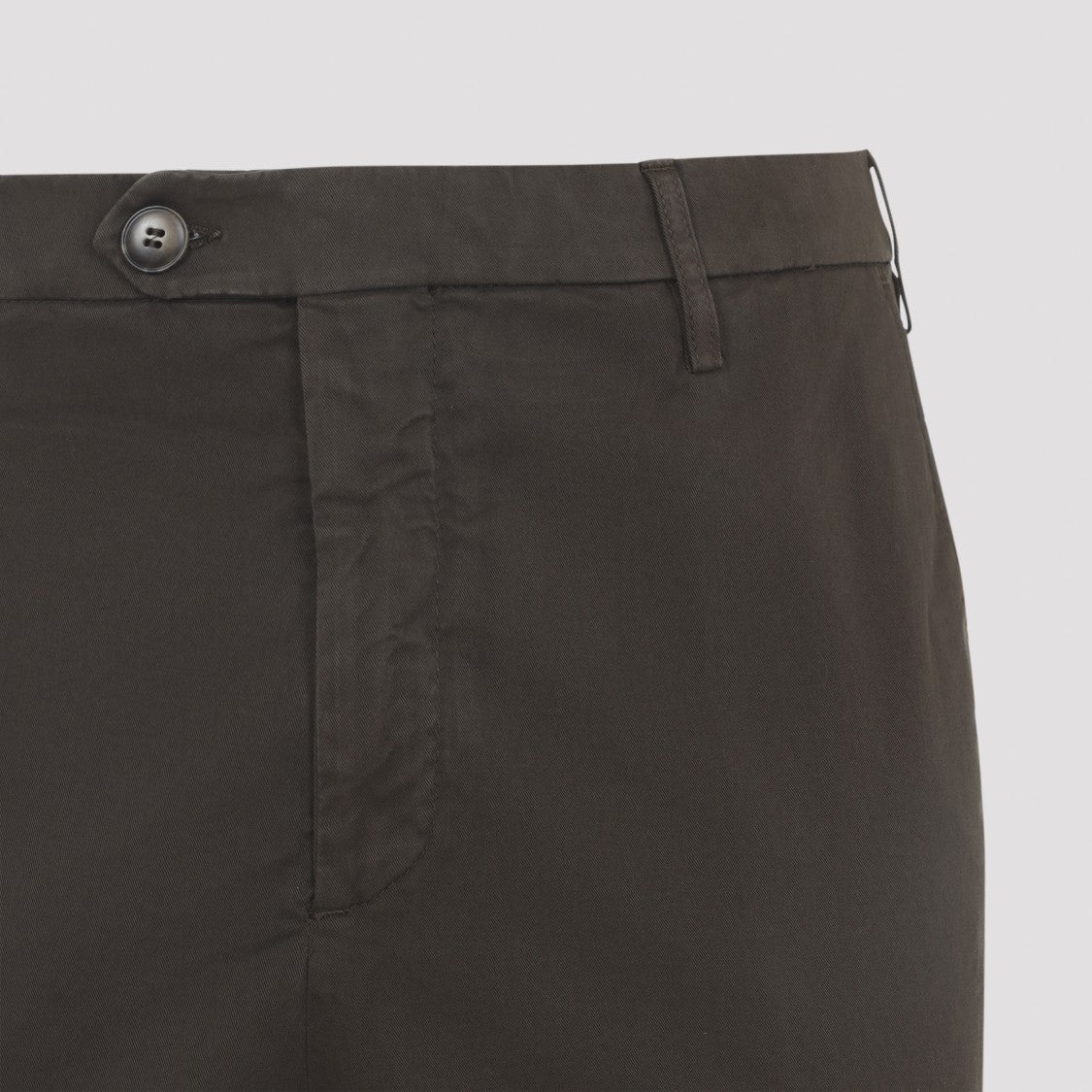 Canali Brown Straight-Leg Trousers With Button Closure