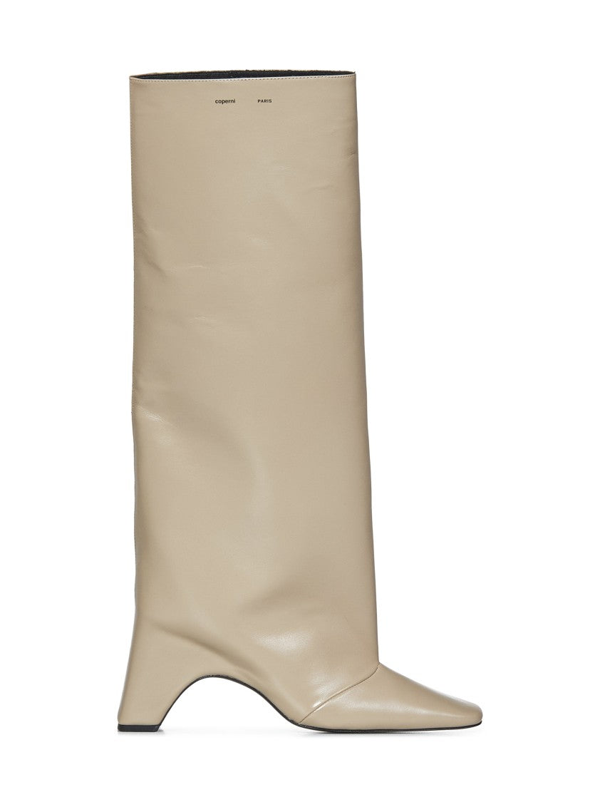 Coperni Beige Leather Ankle Boots