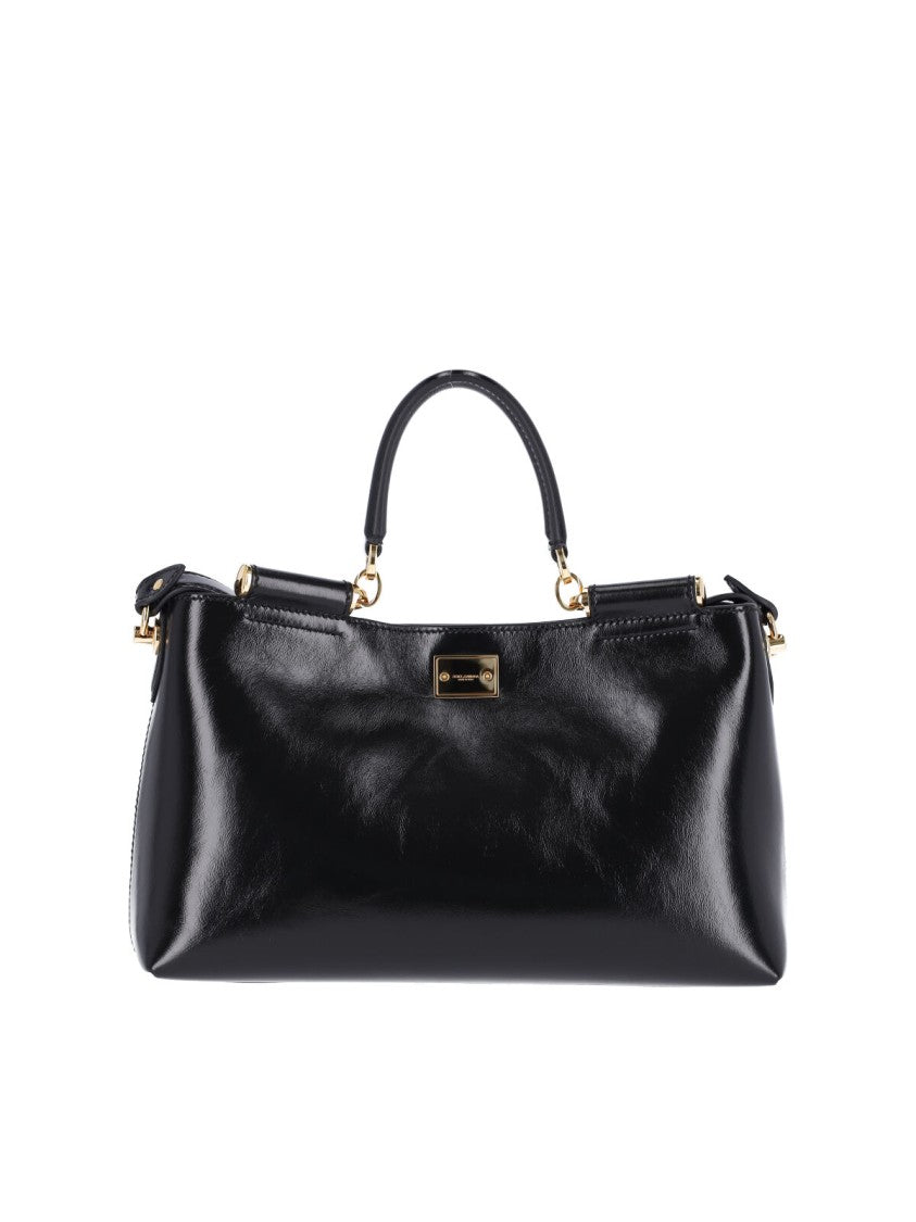 Dolce & Gabbana Black Vittoria Medium Calfskin Shoulder Bag