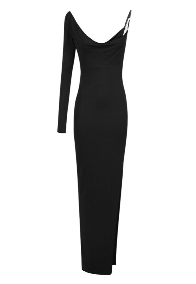 Elisabetta Franchi Red Carpet Crêpe Jersey Slit Dress
