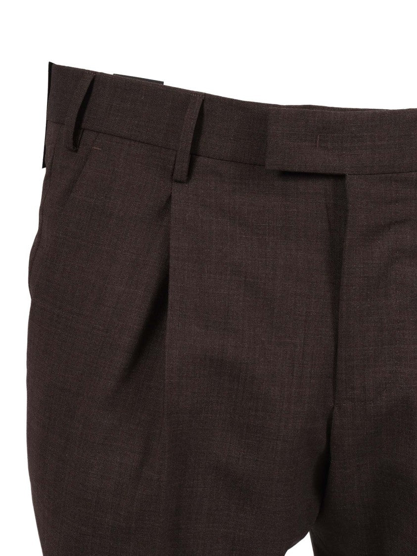 Pt01 Brown Master Flap Straight-Leg Pants