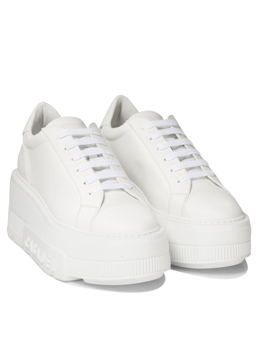 Casadei Minimalist Platform Sneakers With Smooth Leather Upper