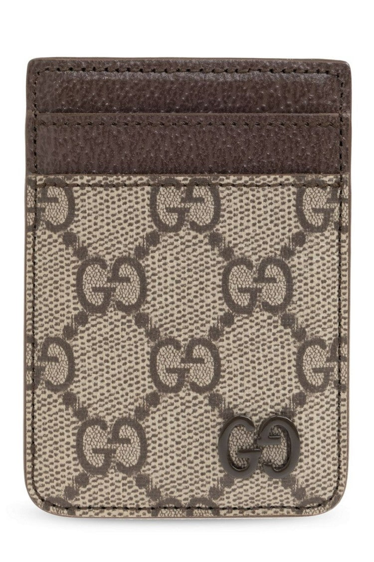 Gucci Canvas And Leather Monogram Cardholder