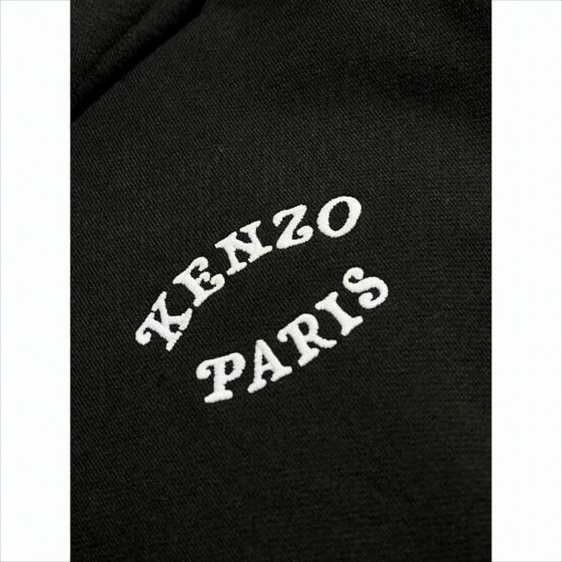 Kenzo Classic Black Hoodie With Embroidered Logo