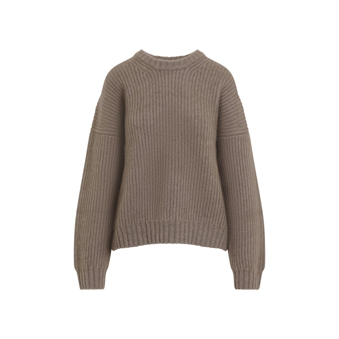 Khaite Ribbed Brown Cashmere Sweater
