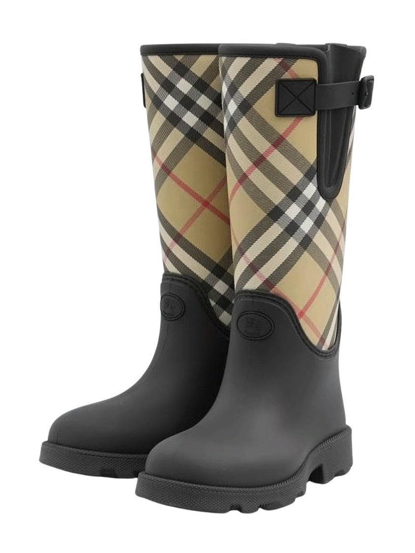 Burberry High Rubber Boots With Classic Checkered Upper