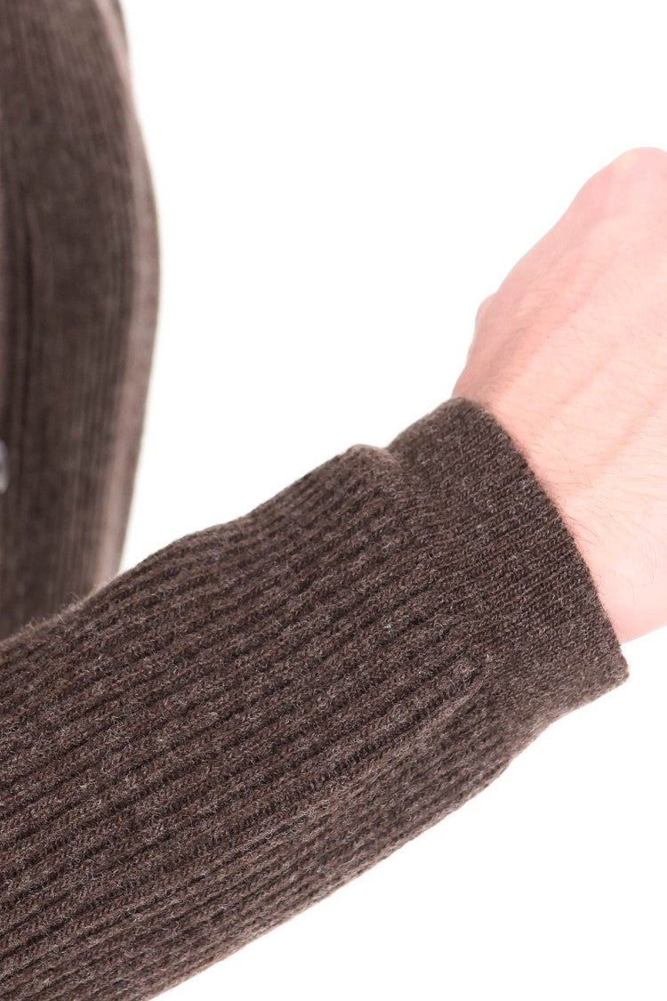 Barba Ribbed Wool Buttoned Shirt With Collar