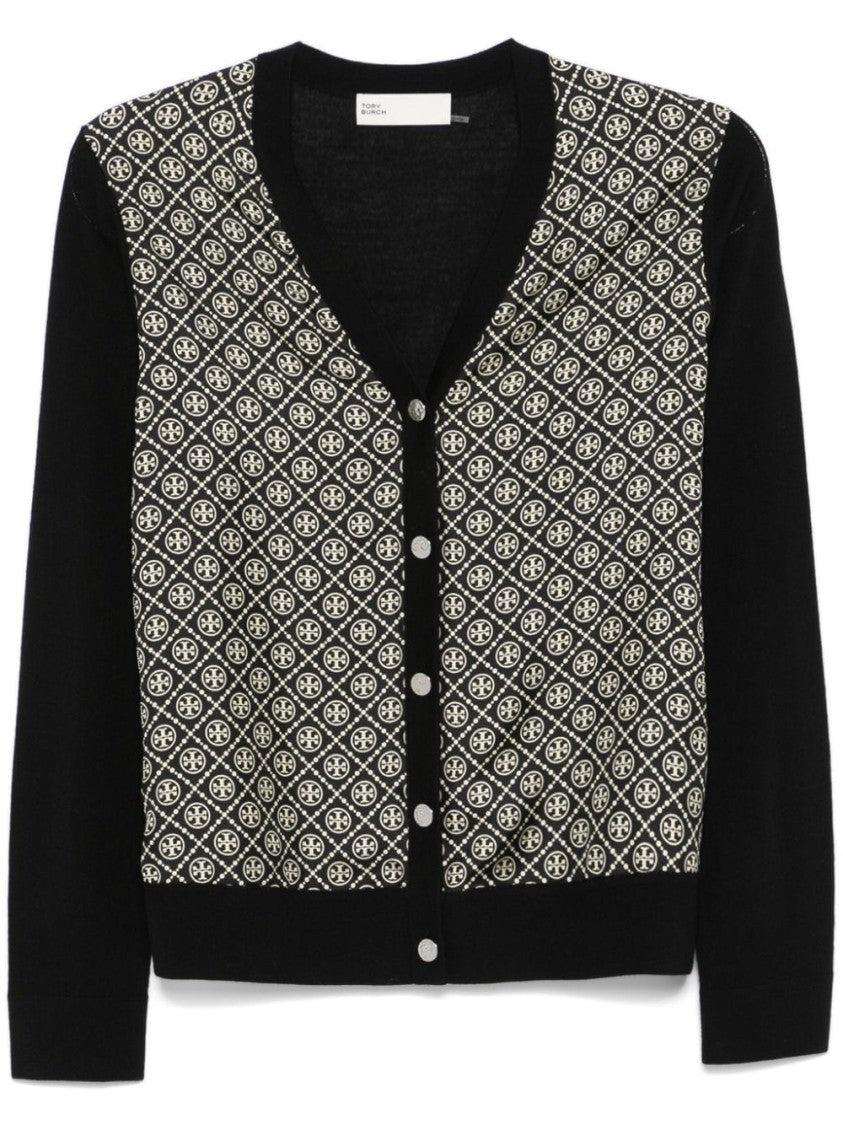 Tory Burch Black Monogram Cardigan